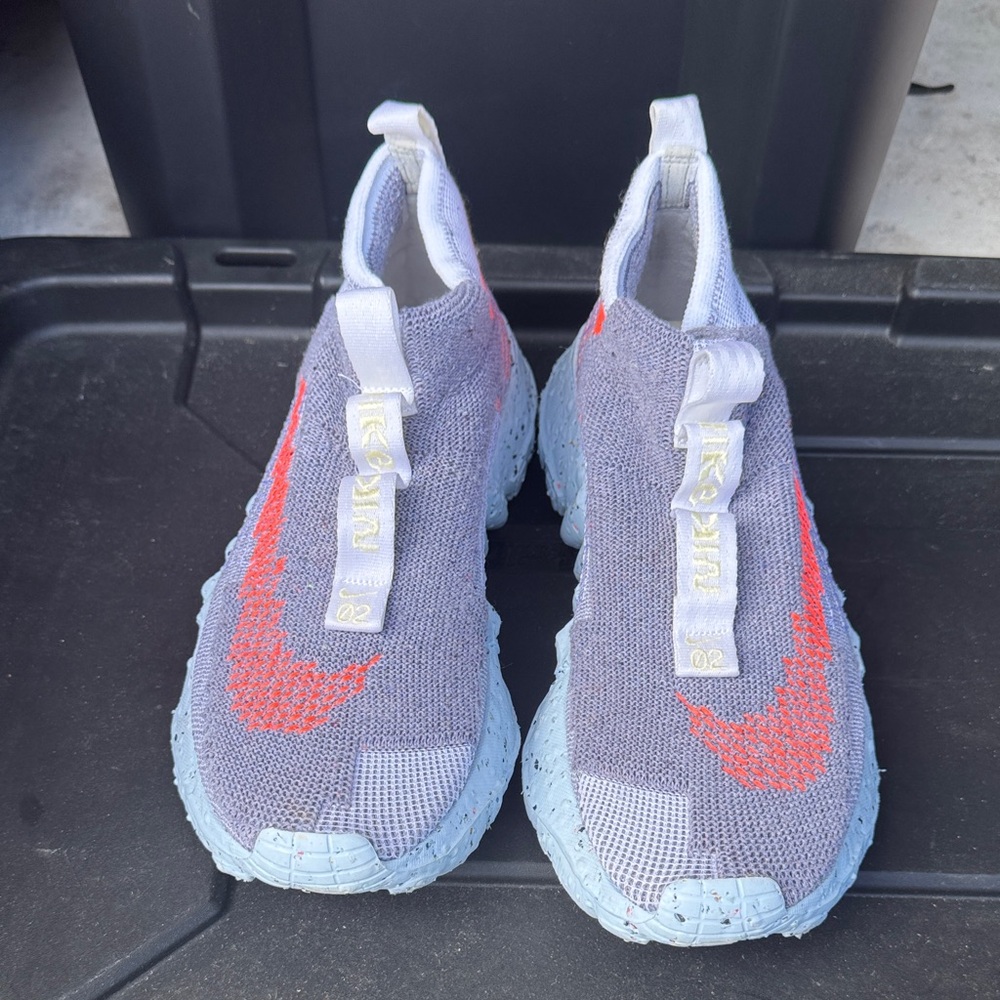 Nike Space Hippie 2 Gray, Blue and Red Slip-On Sneakers